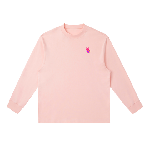 pink Nothing Worth Having Comes Easily Long Sleeve Crewneck front view