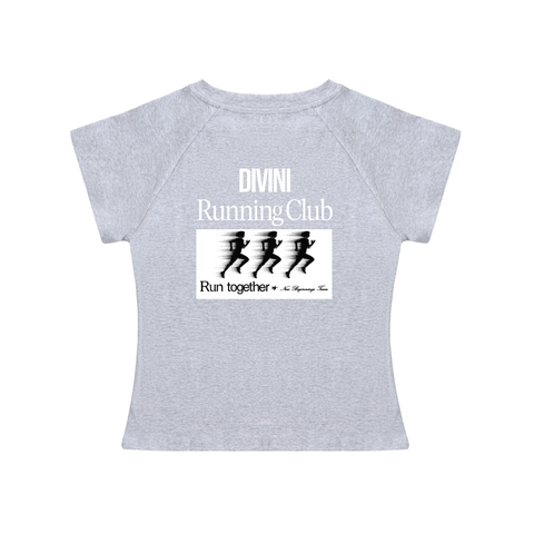 Flower Gray Running Club Tee back view