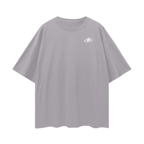 Light Gray t-shirt with a small logo on a white background