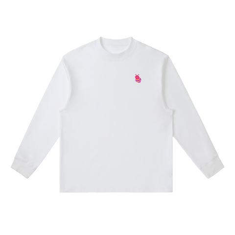 white Nothing Worth Having Comes Easily Long Sleeve Crewneck front view