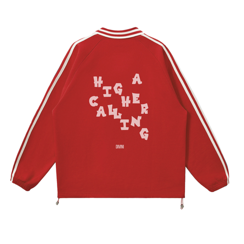 Red vintage pullover back view