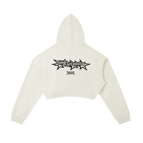 Oat Gray hoodie with 'Divine Intervention' logo