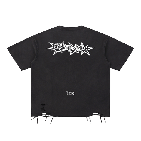Divine Intervention Snow Washed Raw-Hem T-Shirt