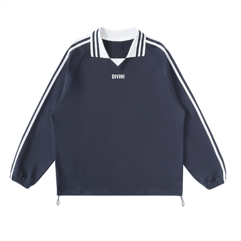 Royal blue vintage pullover front view