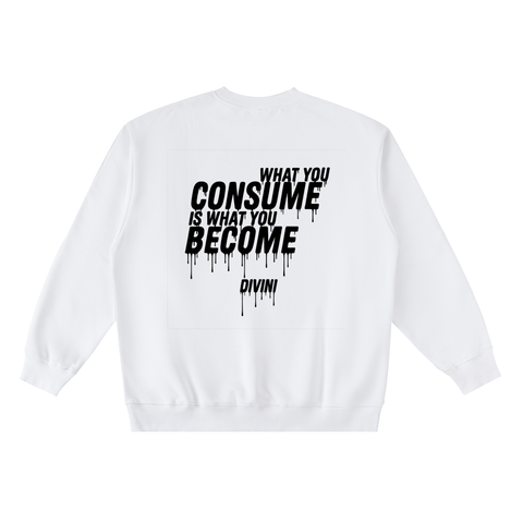 White sweatshirt back design with black star design on a white background