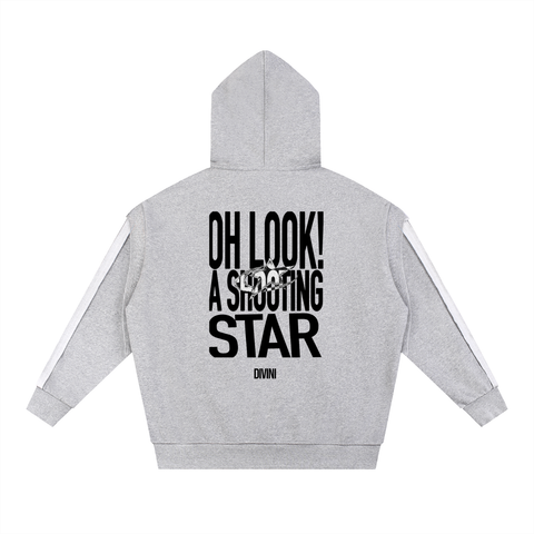 Celestial | Contrast Tape Raw Edge Double Layered Hoodie