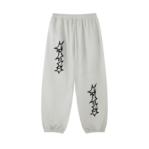Flower Gray Joggers Back