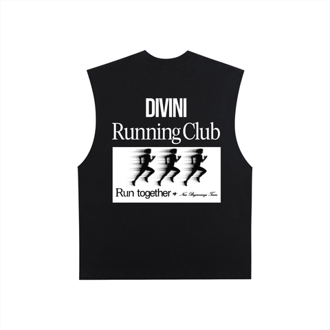 black Running Club Tank back view