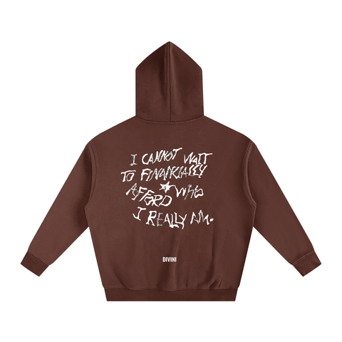 Coffee hoodie TNB's back side with white text 